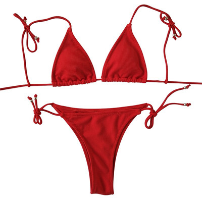 

2018 New Sexy Bikinis for Women Pure Color Bathing Suits Summer Beach Swimwear