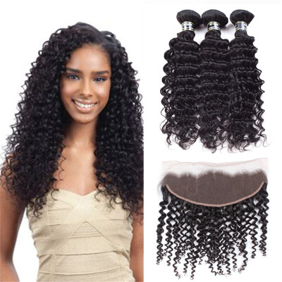 

Amazing Star Deep Wave with Closure Indian Virgin Hair with Frontal Deep Wave with Pre Plucked Frontal Human Hair with Frontal