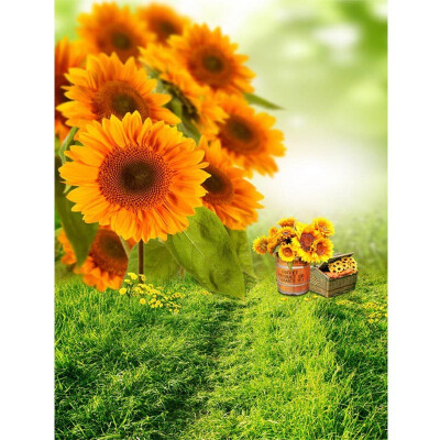 

Sunflower Flowers Photo Backdrop 57FT Vinyl Fabric Cloth Digital Printing Photo Background s-633