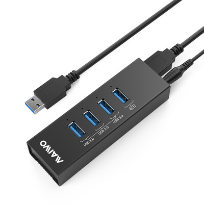 

Maiwo MAIWO KH204 usb splitter 30 with power interface 30 high-speed 4-port HUB expansion 06 m laptop one for four interfaces with power supply all aluminum black