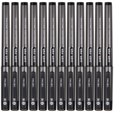 

(Deli) S73 can be changed core office pen / pen / painted carbon pen / signature pen writing smooth 1.0mm 12 / box black