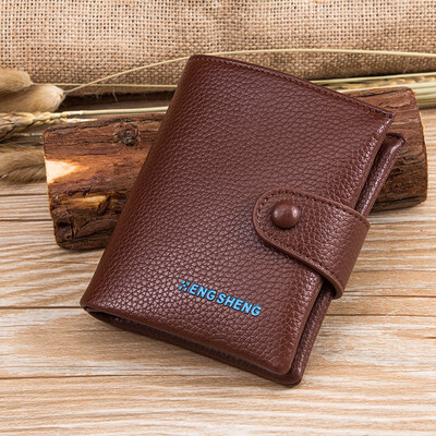 

Retro nostalgic buttons short wallet men wallet soft Wallet
