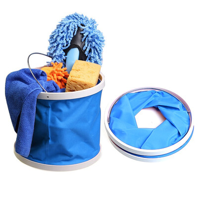 

Retractable 9L Folding Blue Bucket Barrel for Outdoor Camping Hiking Fishing Car Wash Travel Outdoor Fishing Tackles