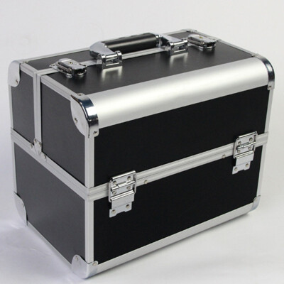 

Women Portable Cosmetic Beauty Case Bag Professional Large Capacity Multi layer Design Aluminum Alloy PVC Travel Make Up Box Big