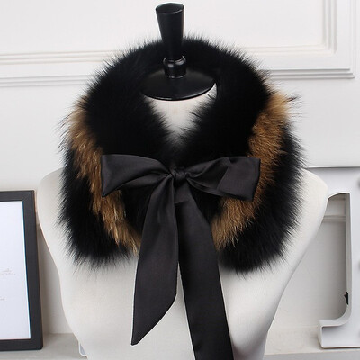 

MSMinShu Genuine Fox Fur Collar Scarf with Lace 100 Natural Fox Fur Scarf Winter Neck Warmer Jacket Fur Collar Short Scarves