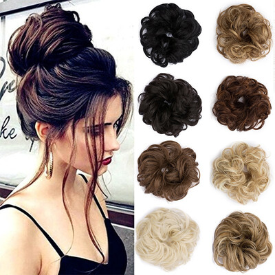 

10 Colors Fashion Women Hair Pieces Messy Hair Scrunchie Fake Hair Bun Extensions Wigs