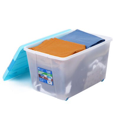 

Alice IRIS with pulley thickening storage box home car finishing storage box CC46L blue white