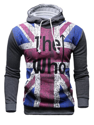 

Mooncolour Mens Fashion The Who UK Flag Hooded Sweatshirt Hoodie Outwear