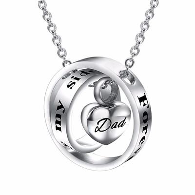 

Yoursfs Heart Necklace for Women Gold Plated Eternal Love Open Heart Pendant Dad Memorial Necklace
