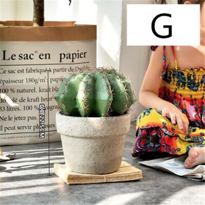 

Retro creative cement basin small&medium simulation resin cactus Nordic living room decoration floor immortal column plant pot