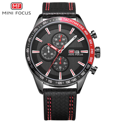 

MINI FOCUS Fashion Sports Leather Strap Men Watch MF0029G