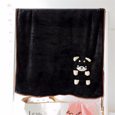 

Cute Cartoon Dog Winter Warm Blanket Bedding Throws Flannel Throw Blanket Handmade Coral Fleece Comfortable Nap Blankets