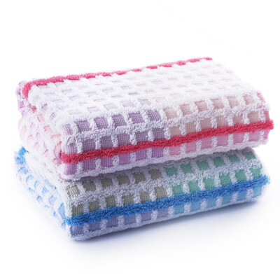 

Yaguang towel home textiles cotton yarn-dyed weak twist rainbow cabinet towel absorbent soft towel two pieces (red / blue) 85g / Article 34x72cm