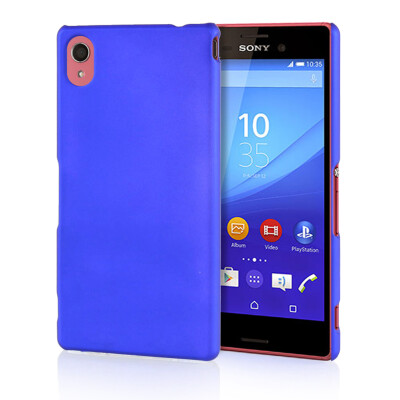 

MOONCASE Hard Rubberized Rubber Coating Devise Back Case Cover for Sony Xperia M4 Blue