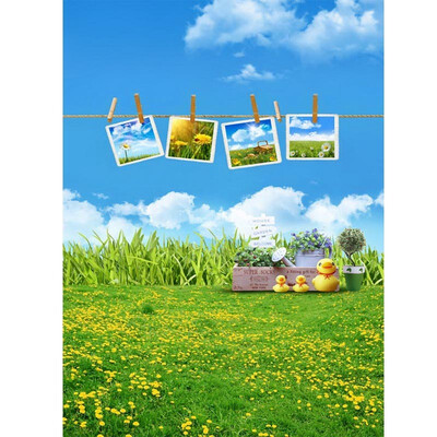 

Blue Easter Festival Photo Backdrop 57FT Vinyl Fabric Cloth Digital Printing Photo Background s-642