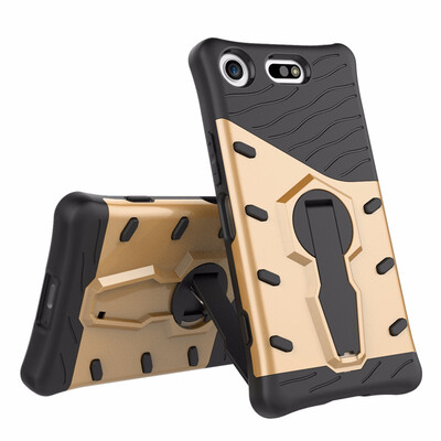 

Goowiiz Phone Case For Sony Xperia XZ1XZ1 CompactXZ1 Mini Luxury Armor TPUPC Silicone Hard Bracket