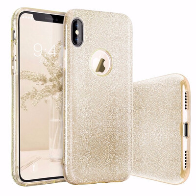 

iPhone X CaseCrystal Glitter Sparkle Phone Case Detachable 3 Layers Shockproof Hard PC Back Soft TPU Inner Shining Case
