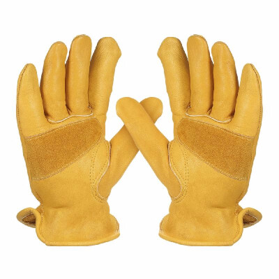 

Mens Work Cowhide Gloves Gardening Digging Planting Leather Working Gloves Plant Flower Pruning Protective Glove Driver Security