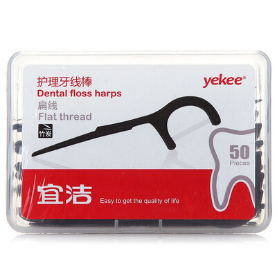 

Jingdong Supermarket Yi Jie dental pulp bamboo charcoal flat wire toothpick boxed Y-9829 50 loaded