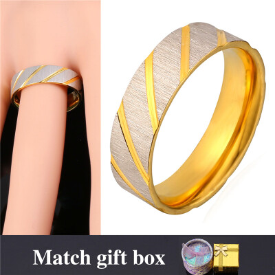 

U7 316L Stainless Steel Ring For Women Men Jewelry 2016 New Trendy 18K Real Gold Plated Round Engagement Wedding Band Rings