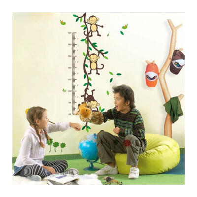 

DIY Decals Warm Child Room Height Measure Monkey Tree Wall Poster Wall Stickers 110*50CM