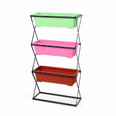 

Romacci IKayaa 34 Tier Metal Folding Plant Stand Garden Planter Flower Pot Stand Display Shelf 195KG26KG Capacity