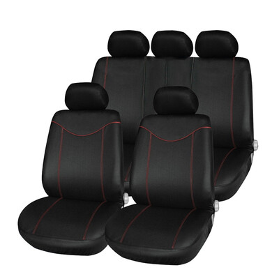 

T21638 11pcs Universal Low-back Car Seat Cover Set Four Seasons Auto Cushion Interior Accessories 5 headrest covers thick sponge