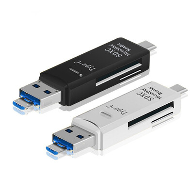 

Kuman 20 OTG Card Reader USB MicroUSB TypeC Interface with Micro SD TF SD Card Slot Y210 Flash Memory Card Reader for Phone