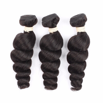 

HCDIVA 7A Malaysian Virgin Hair Loose Wave 3 Pcs Lot 100 Real Human Hair Extensions Loose Curl Natural Black