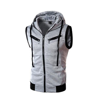 

Autumn New Mens Casual Vest Nouveau Manteau De Gilet De Chandail à Capuchon Des Hommes