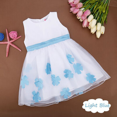 

Baby Girl Kids Children's Summer Flower Net Yarn Party Bow Tutu Bubble Dress