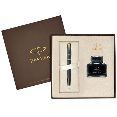 

Parker (PARKER) City scrub black pole gold pen ink pen + ink gift set