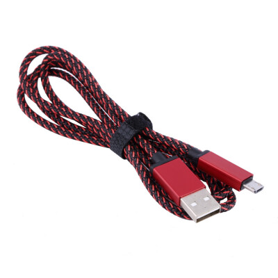 

1M Nylon Braided Micro USB Data Cable V8 Charger Cords for Cell Phone Mobile Rose Red