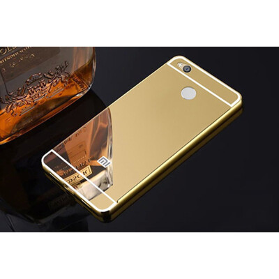 

Luxury Shining Mirror effect Hybrid case For xiaomi redmi 3 4A 4X 5A Note 3 Aluminum Alloy Meta frame Hard PC back cover Bumper