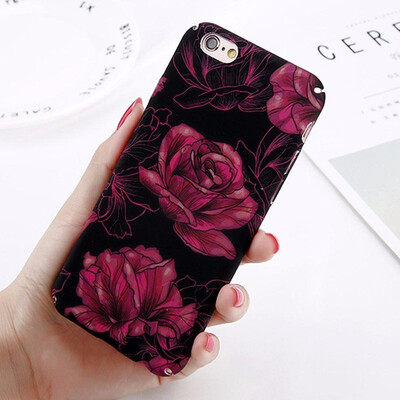 

Abstract Marble Stone Image Phone Case For iPhone 6 6s 7 8Plus Flower Leaf Back Cover Hard PC Cases