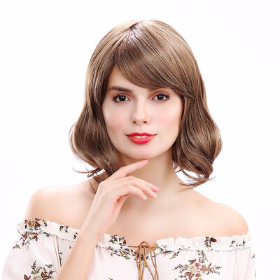 

Synthetic Brown Natural Wave Wig Kanekalon 13" Shoulder-length wig For Women Cosplay Fashion Daily Wigs
