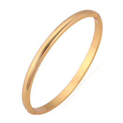 

Simple Style Bangle Fashion Jewelry Wholesale Men/Women Gift Trendy 18K Real Gold Plated Copper Round Bracelets Bangles