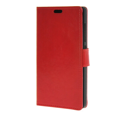 

MOONCASE Simple style Leather Card Slot Wallet Bracket Back Case Cover for Nokia Lumia 540 N540 Red01