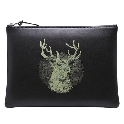 

ULIFE men handbags original fashion personalized hand bag soft head layer cowhide envelope bag zipper section holding bag large capacity tide package S1003U-trumpet