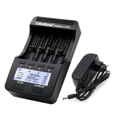 

Romacci LiitoKala Lii-500 4 Slots Smart Intelligent Battery Charger Kit with Car Charger US Adapter for 37V Li-ion 12V Ni-MH Cy