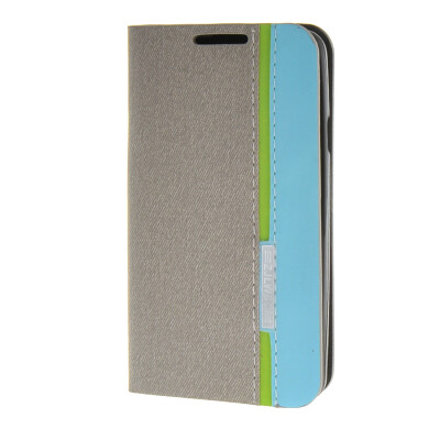 

MOONCASE LG Optimus L60 Case Minimalist style Leather Card Wallet Flip Slot Bracket Back Case Cover Grey