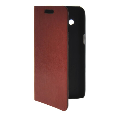 

MOONCASE Slim Leather Flip Wallet Card Pouch with Kickstand Shell Back ЧЕХОЛ ДЛЯ Samsung Galaxy Core 4G G3518 Brown