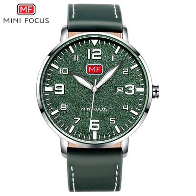 

MINI FOCUS Fashion Business Leather Strap Men Quartz Watch MF0158GL