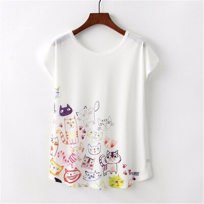 

Summer Women T Shirt lovely Harajuku Kawaii Cute Style Letter Print T-shirt