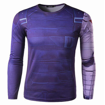 

Zogaa New Men's T-shirt 3D Printing Slim Long Sleeve