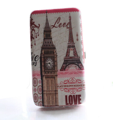 

Brand women PU leather purse female long bag of the Eiffel Tower cartoon printing women wallet fashion clutch bag