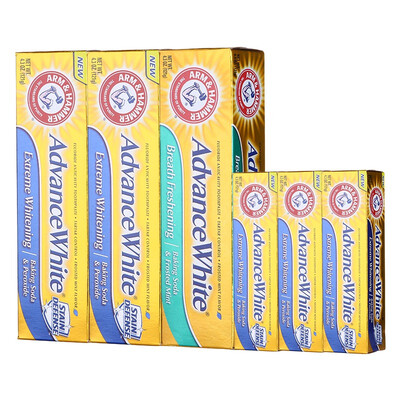 

Ай В США (ARM & HAMMER) означает сделку отбеливание свежей (чистую белую зубную пасту 121g × 2 + 121g + чистая свежая чистая белая зубная паста 25g × 3)