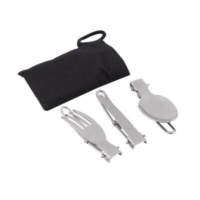 

Outdoor Folding Tableware Three-piece Stainless Steel Knife & Fork & Spoon