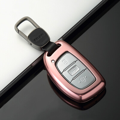 

Digalen modern car key bag name map IX35 ix25 Long move Tucson Sonata nine generation key cover protective shell aluminum keychain modified charm blue