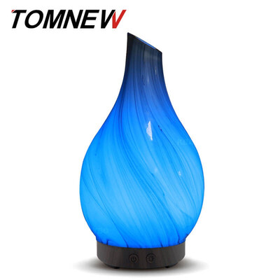 

TOMNEW 100ml Aromatherapy Ultrasonic Essential Oil Diffuser Glass Aroma Diffuser Cool Mist Humidifier LED Light Home Office Yoga